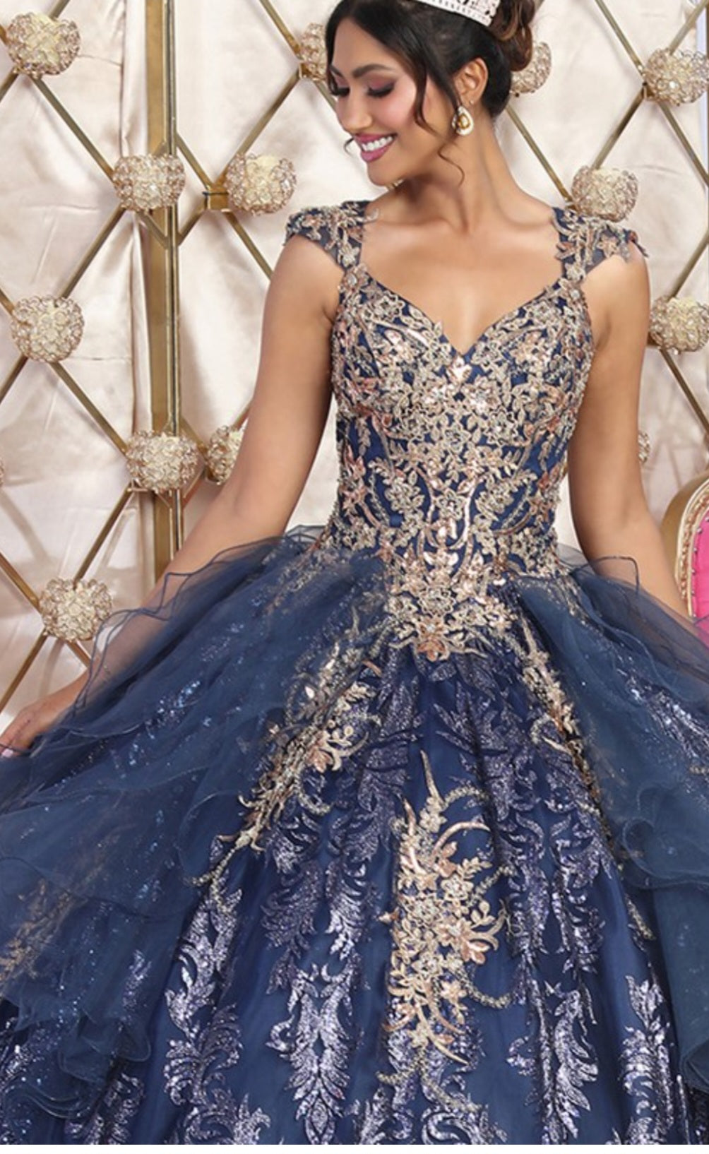 Navy royal vestido de quinceañera