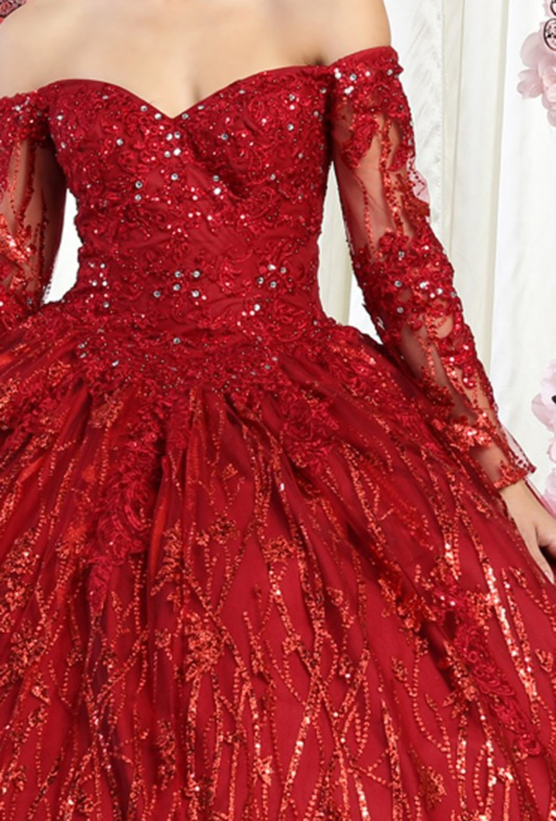 burgundy quinceanera dress