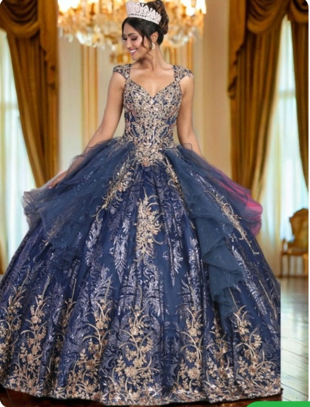 Navy royal vestido de quinceañera