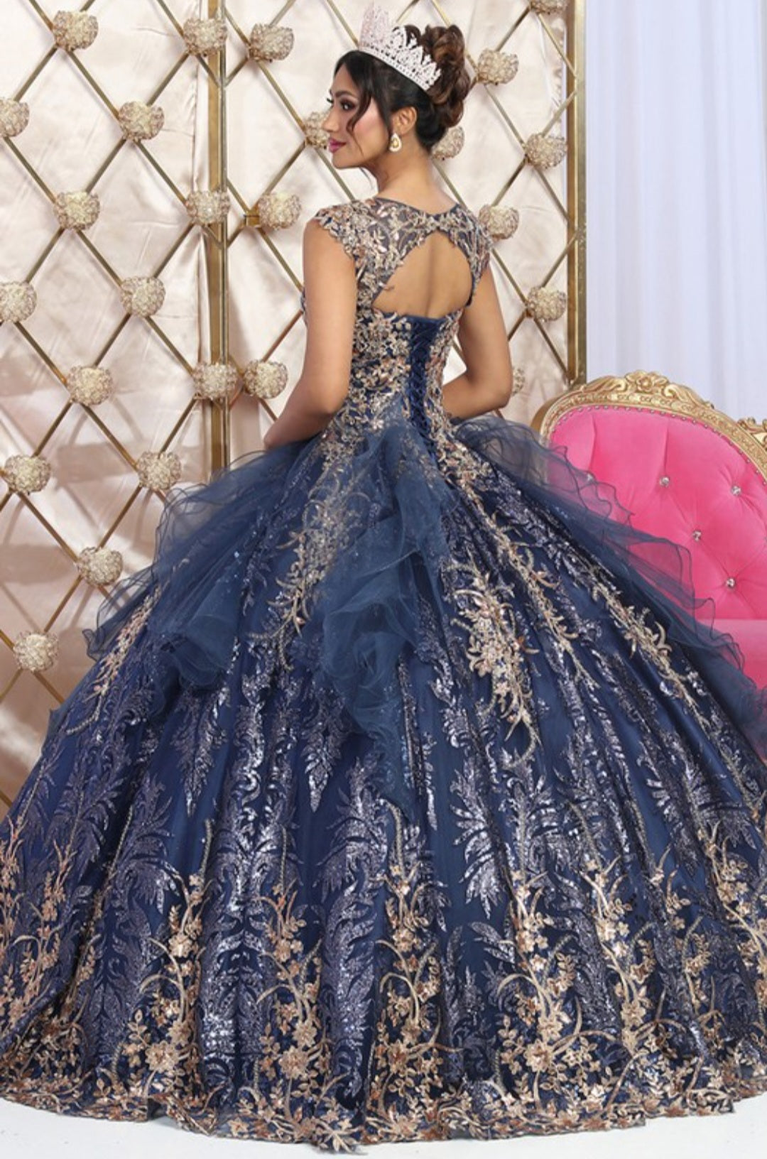 Navy royal vestido de quinceañera
